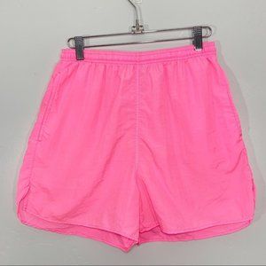 Vintage | 80’s Bright Neon Pink Windbreaker Shorts